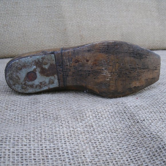Antique Wood Shoe Form Hand Painted Design - Picture 9 of 16